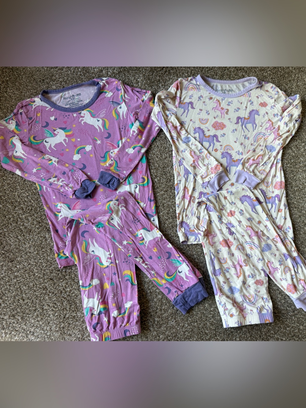 Set of 2 Unicorn Bamboo Viscose Pajamas (5-6y)